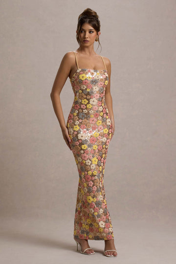 Celestine | Floral Sequin Maxi Dress